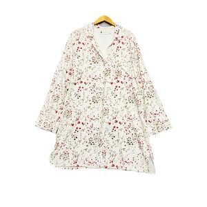 Ella Simone Nightgown Button Front Size XL White Floral Cottagecore Farmhouse